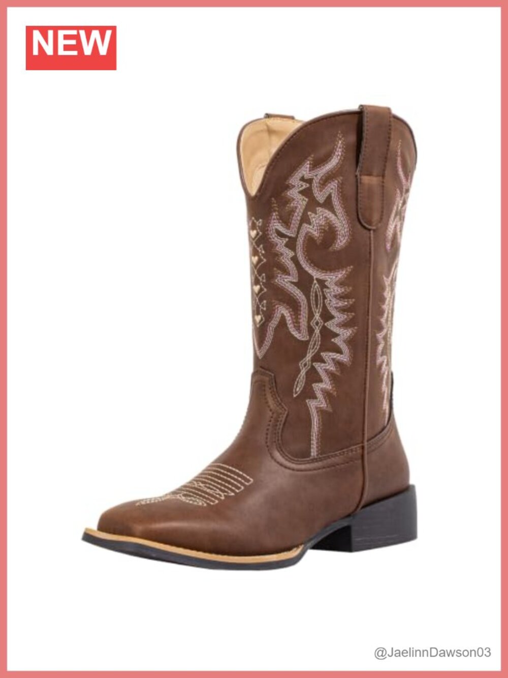 Womens Square Toe Cowboy Boots Wide Calf Faux Leather Western Cowgirl Ankle